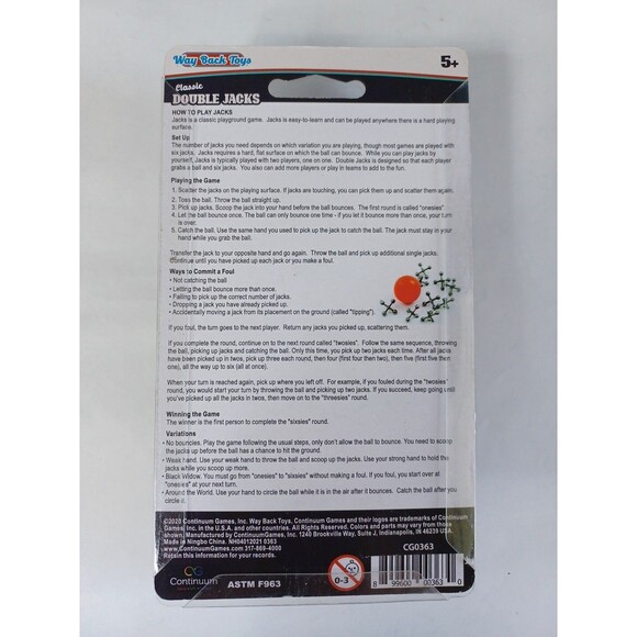 Way Back Toys Classic Double Jacks Classic Child Game High Bounce Balls NOS - Picture 6 of 8